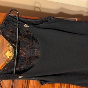 Sexy lace back black dress